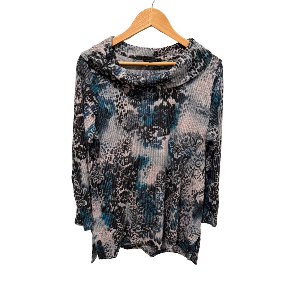 Grace Cowl Neck Floral Print Sweater Top NWT Size 1X